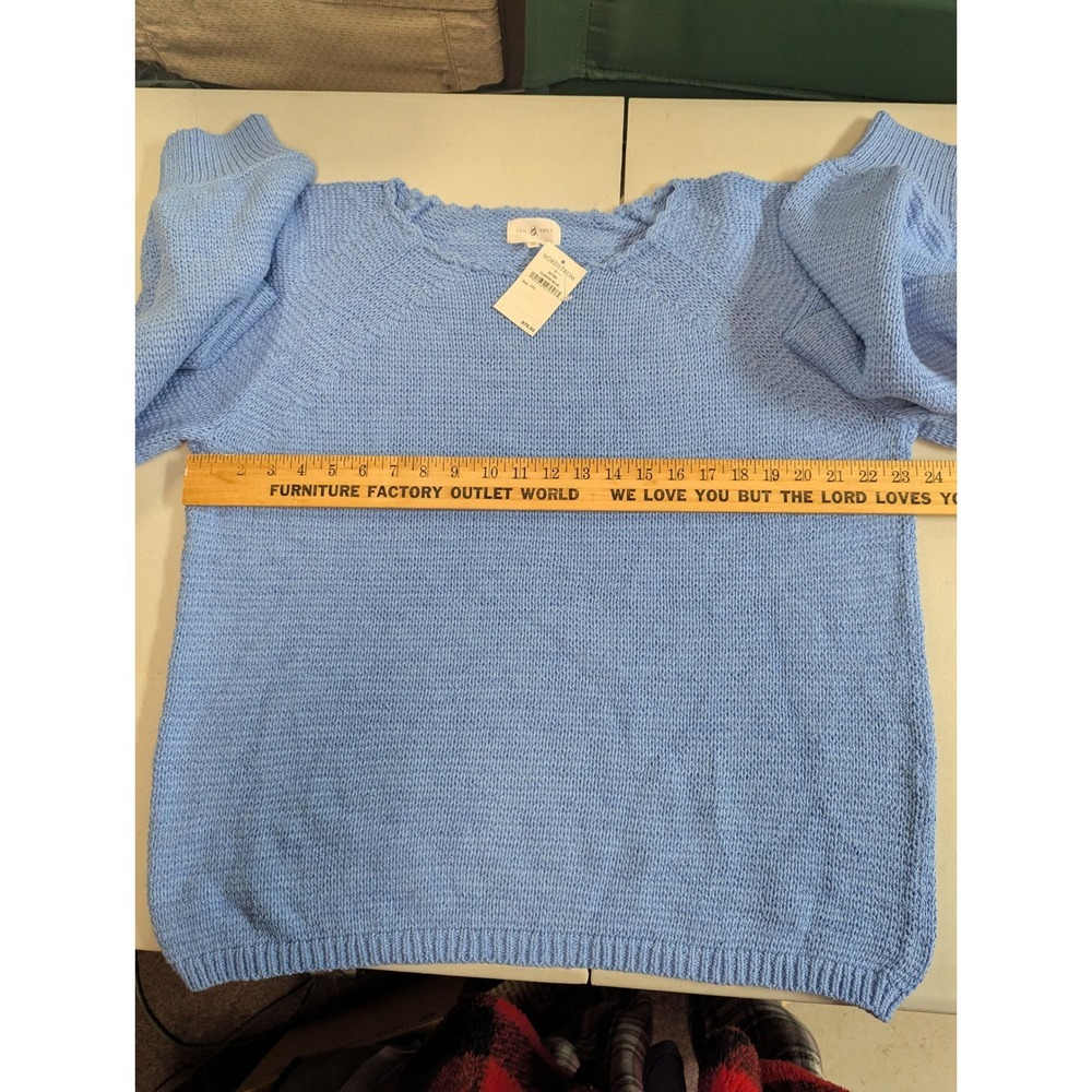 NWT Lou & Grey Nordstrom Shaye Balloon Sleeve Sweater XXL Clarion Blue Knit NEW - Picture 4 of 15